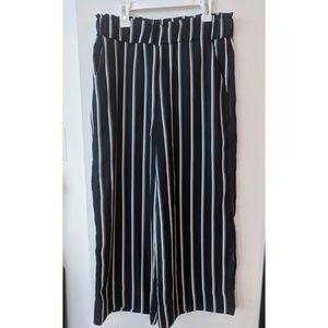 Navy striped culottes